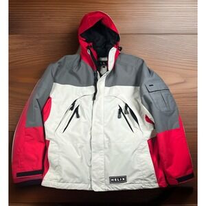 Helix Jacket Women L Drawstring Hood‎ Jacket Ski /Snowboard Multiple Zip Pockets